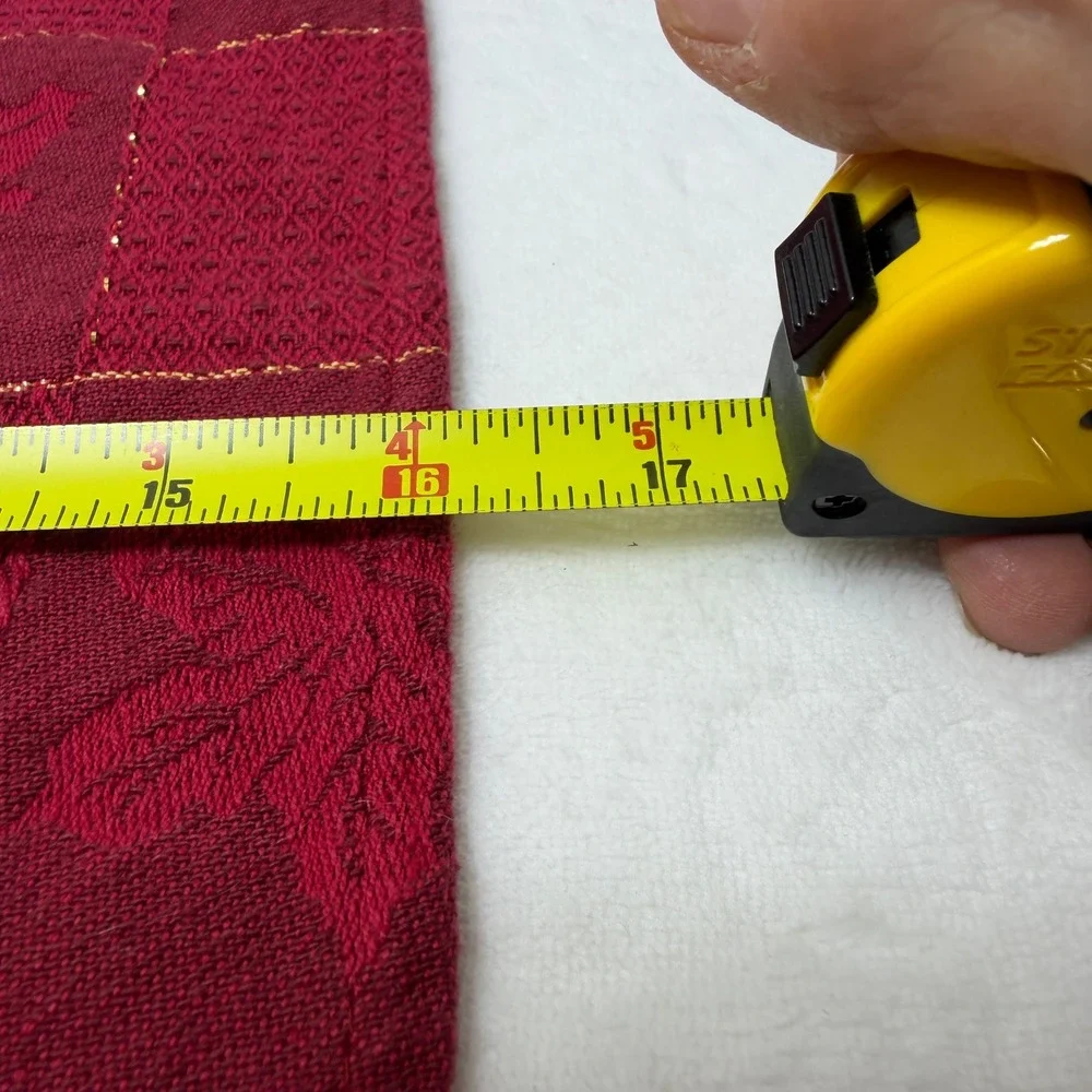 Christmas Placemats Napkins Set of 4 Burgundy Red Gold Damask Holly 19x13
